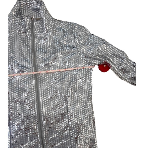 SHINY SHINY SILVER ZIP UP JACKET - Picture 5 of 6